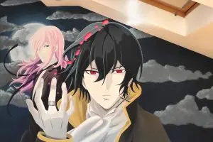 Anime mural, u stilu japanske animacije, oslikan na unutrašnjem zidu.