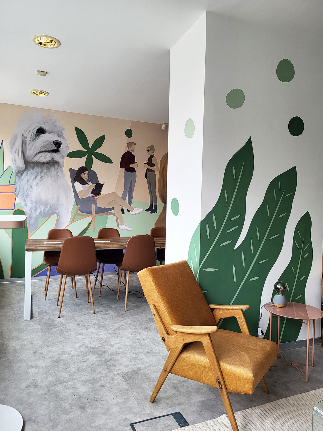 mural u kancelariji Haos coworking psi i zajednica